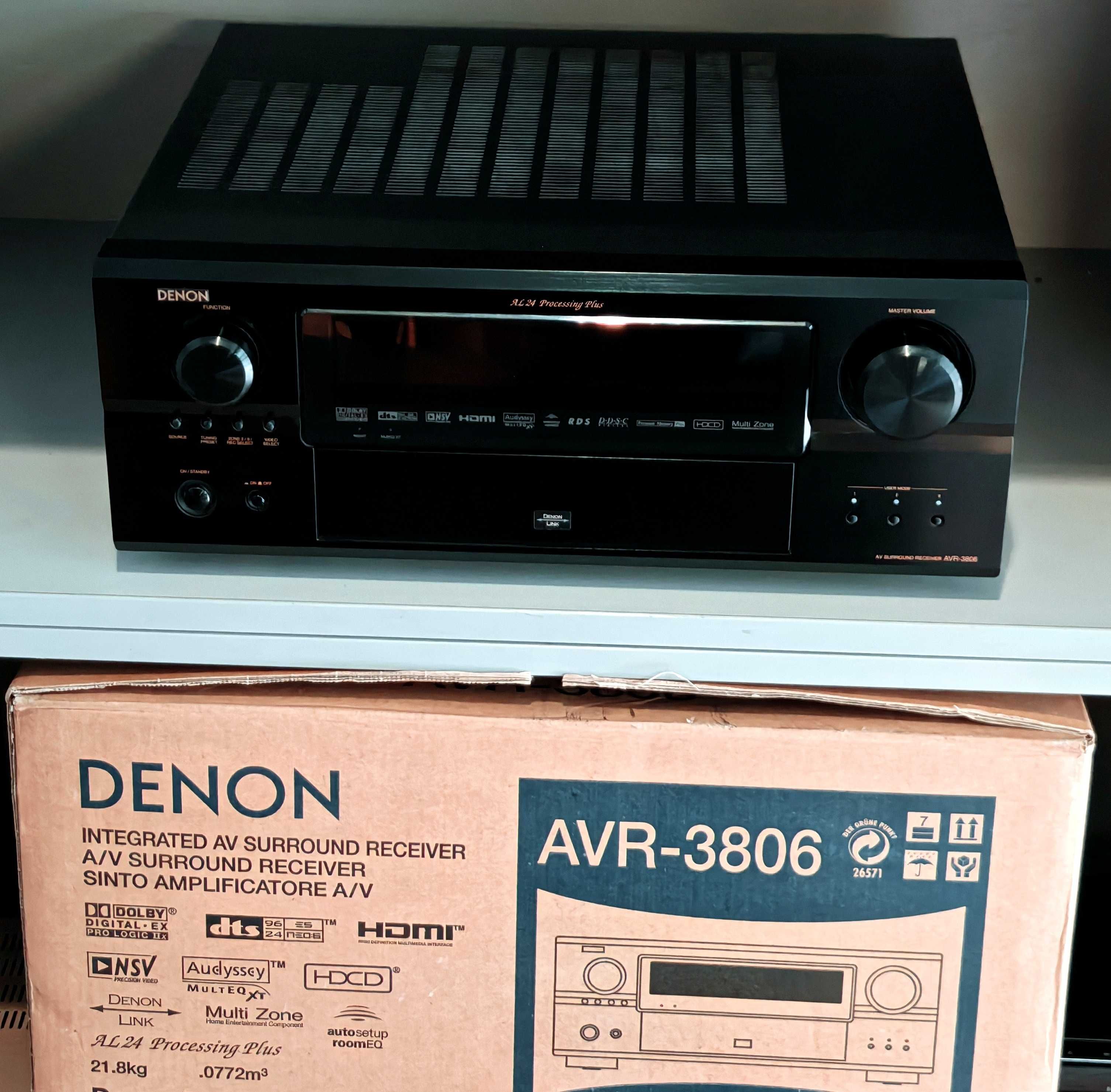 Amplituner Denon AVR-3806 7x160W ALPHA24 Audyssey MultEQ Ethernet HDMI