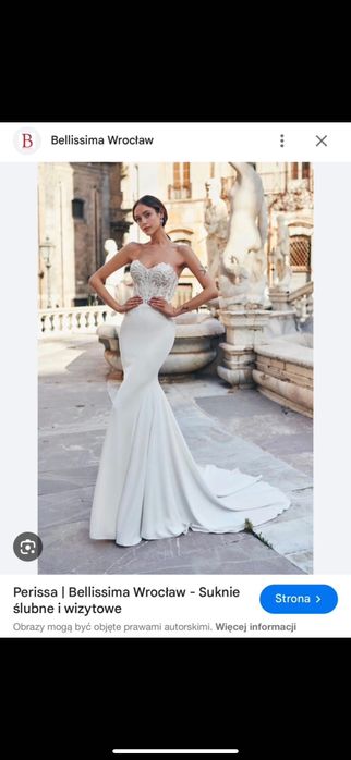 Suknia ślubna o kroju syrenki