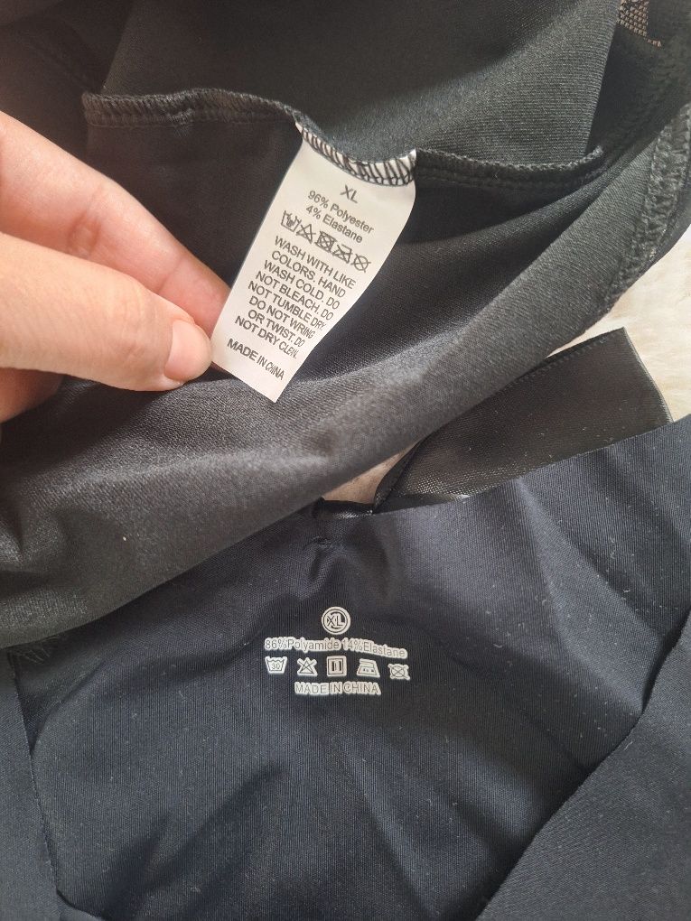 Nowy czarny komplet bielizny sexownej rozm. XL koszulka i stringi