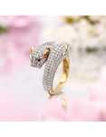 DZIEŁO SZTUKI „Duet Panter” Diamenty 1,28ct i szafiry 0,03ct 4500 euro