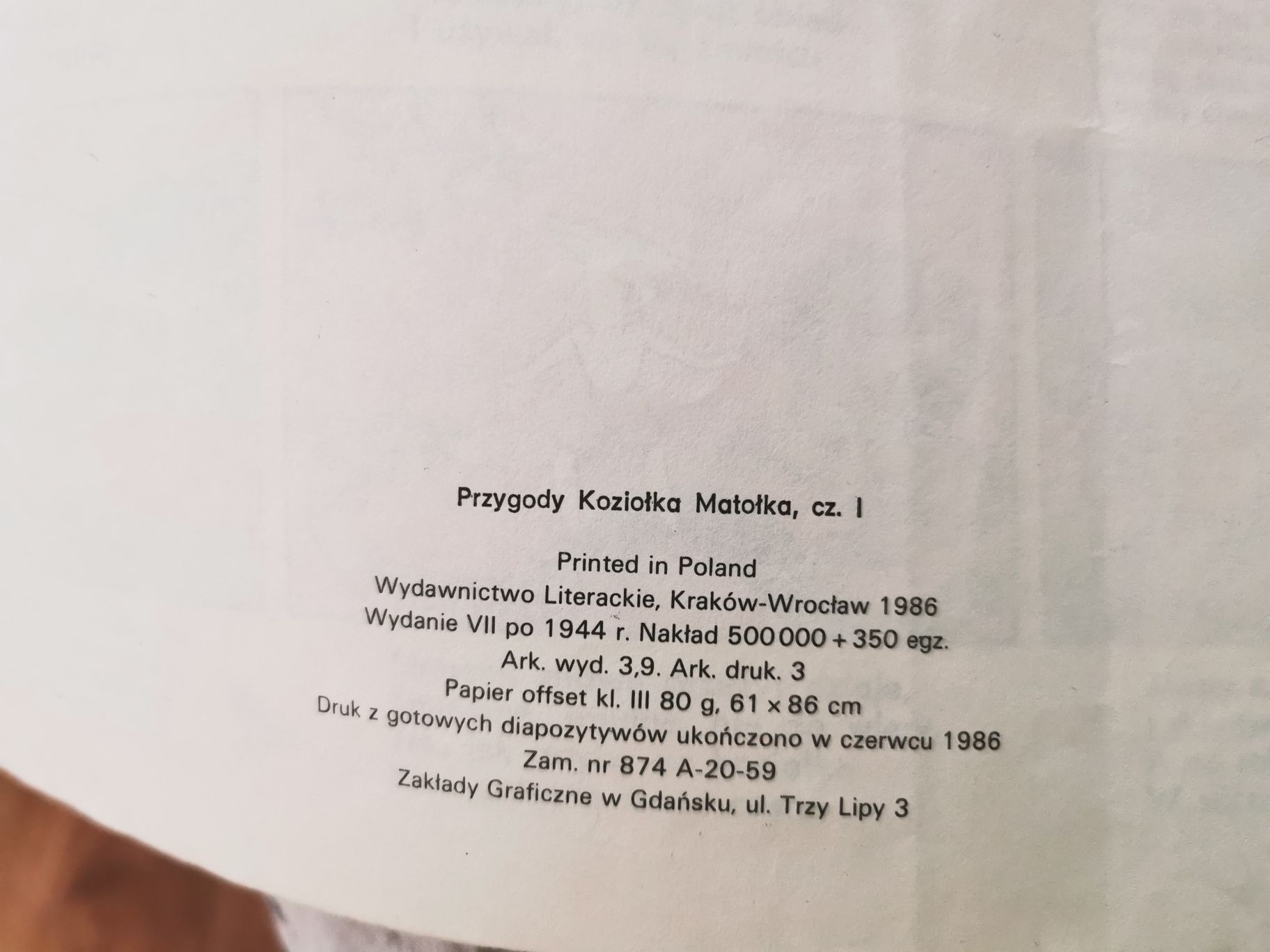 1986 Książka komiks 120 przygód koziolka Matołka