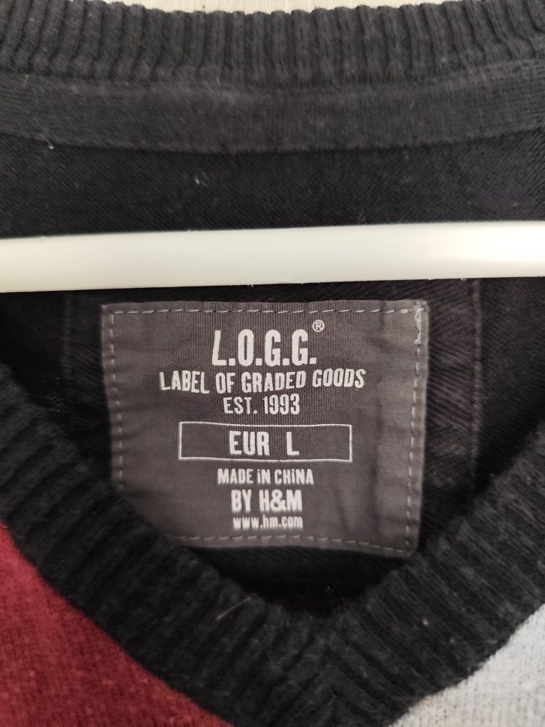 Czarny męski sweter w romby H&M L