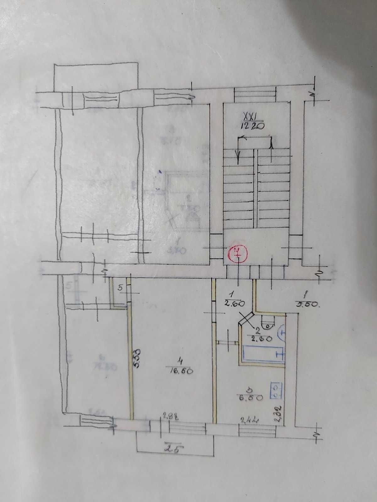 Продам об'єднані 2 квартири (70м²), 2 балкони + гараж