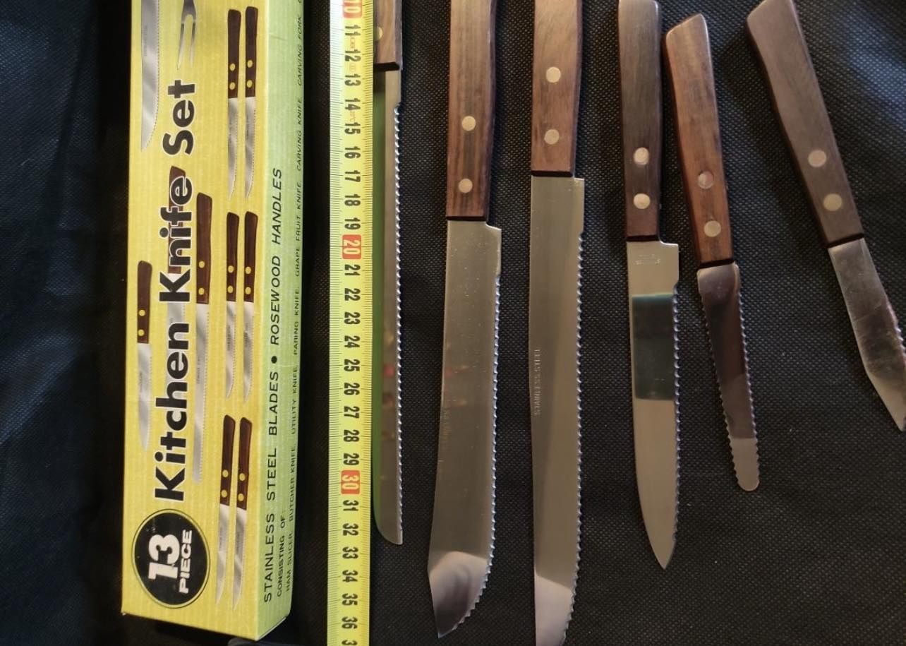 Noże z drewnianym rękojeściami 6 sztuk