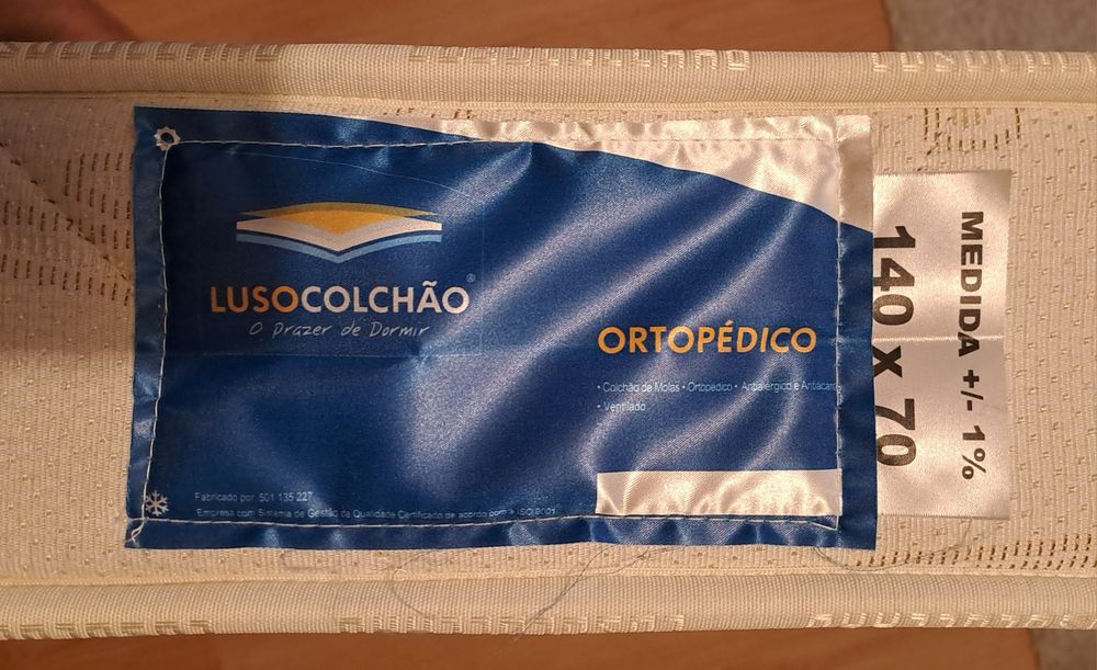 Colchão ortopédico 140x70 novo Lusocolchão