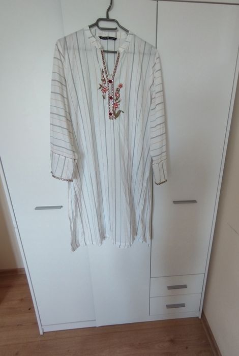 Tunika indyjska kameez haft kwiaty Bollywood orient hippie boho unikat