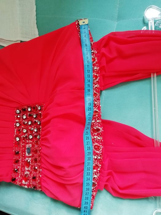 Sukienka Bicici r. S XS długa czerwona piękna suknia