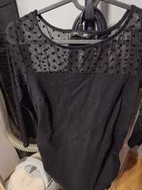 Bluzeczka Mama H&M czarna, rękawy i dekolt z siateczki