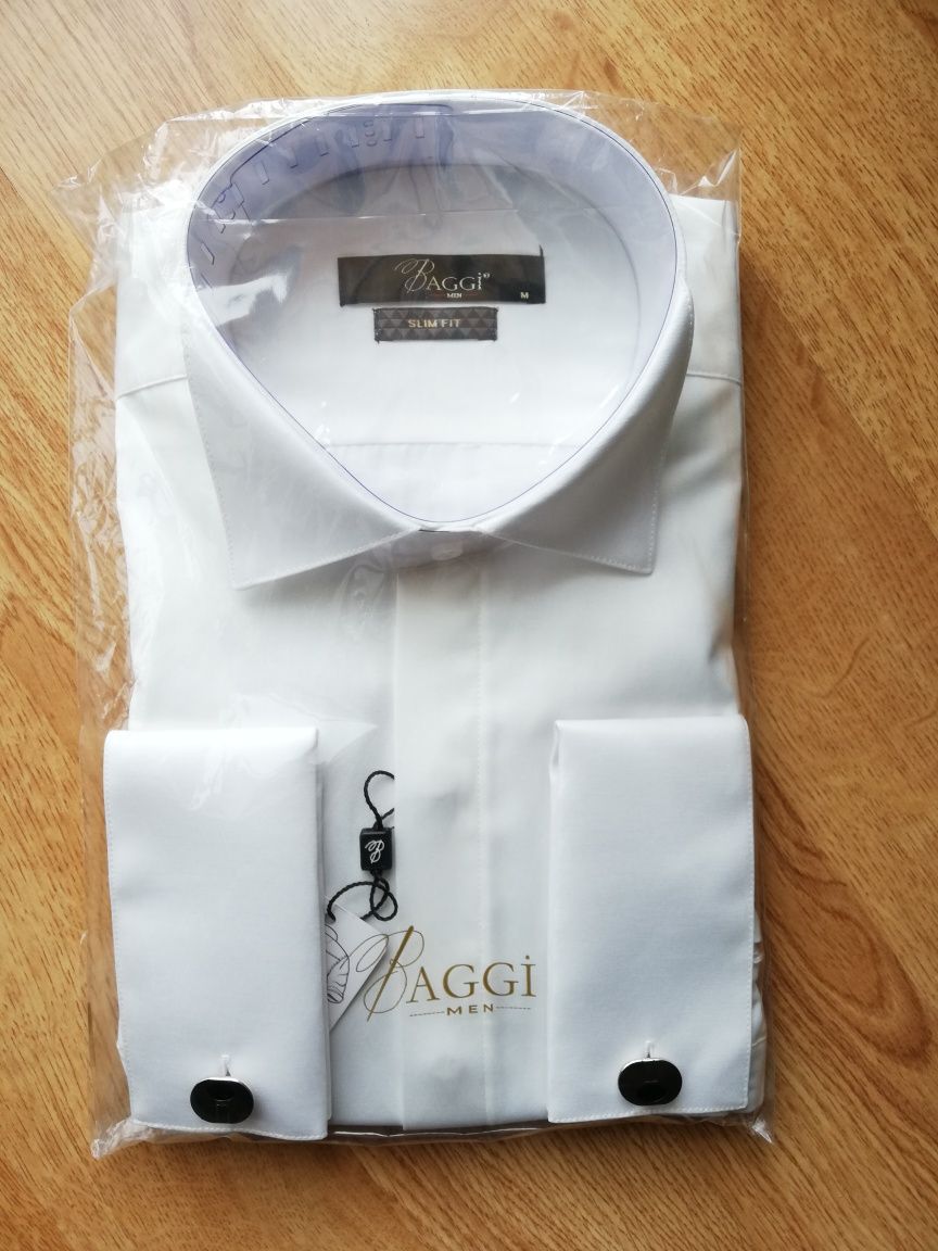 Camisa Nova Cerimónia Branca, em algodão - Baggi Men Slim Fit