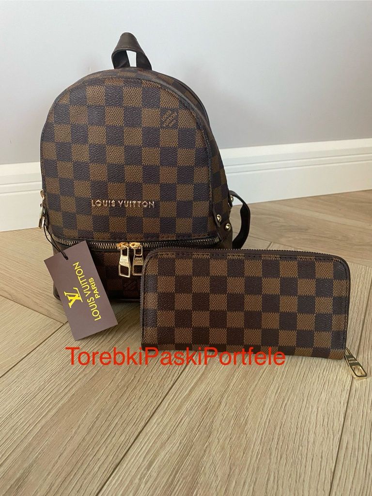 Nowy zestaw Louis Vuitton , plecak + portfel.