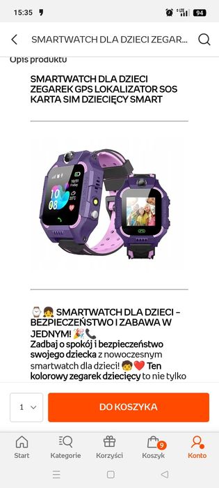Smartchwach dla dziewczynki