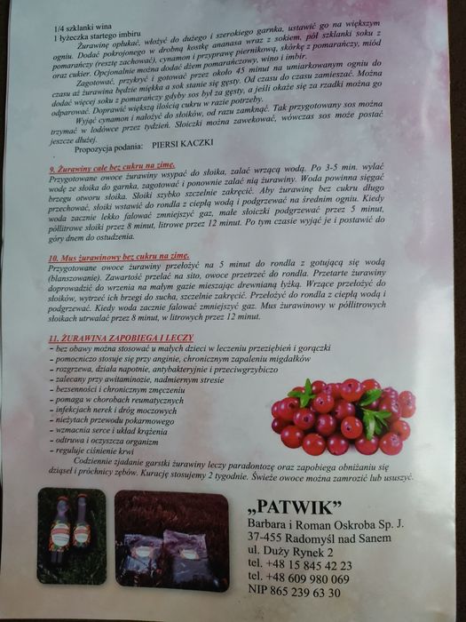 Sok z żurawiny 100% żurawina