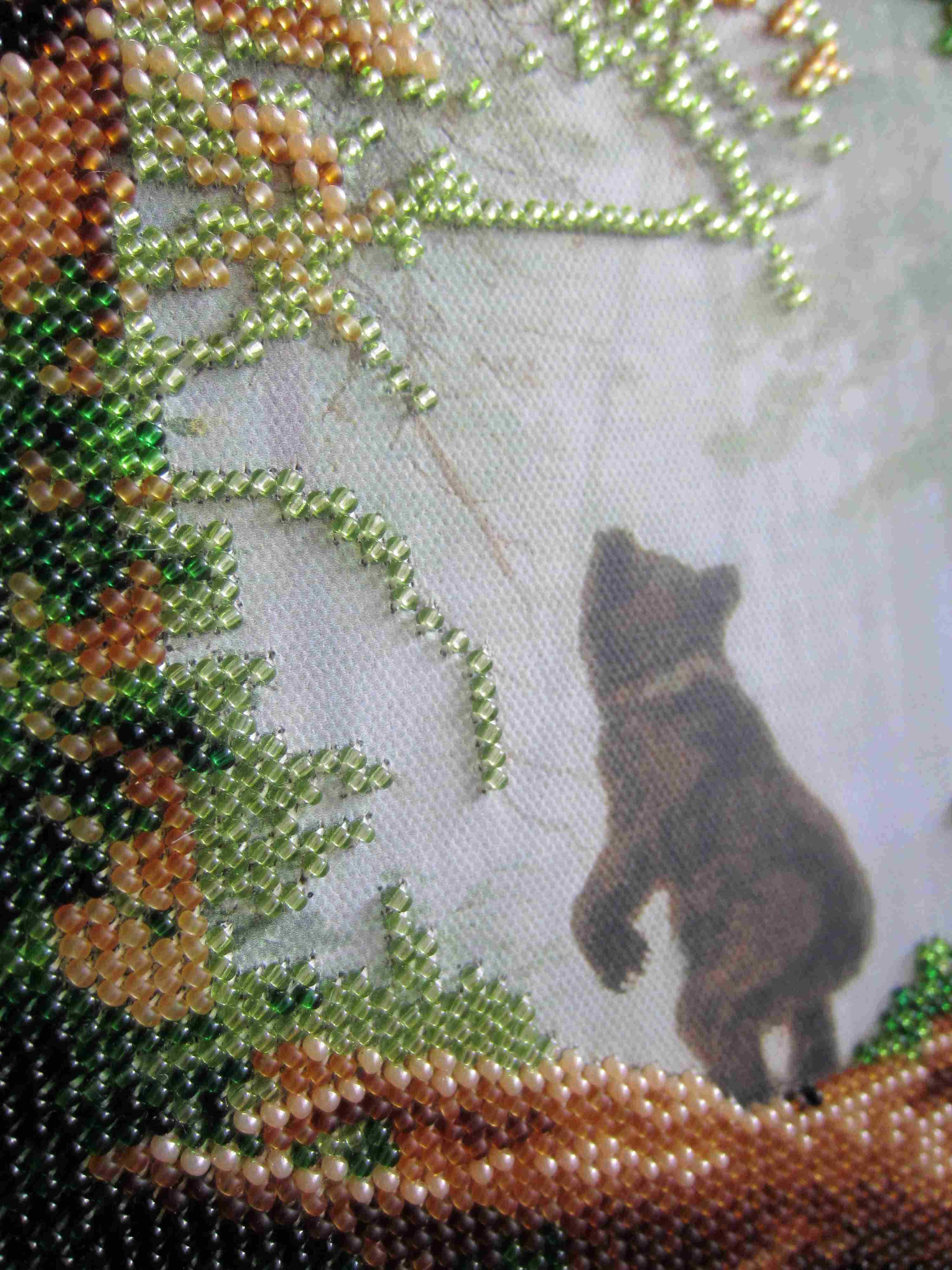 Trzy niedźwiedzie - obraz haftowany koralikami