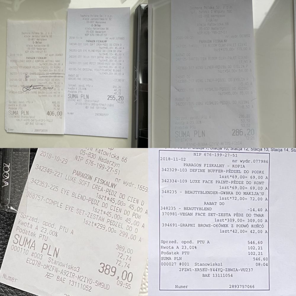 Zoeva pędzel 1 szt 102 oryginalny paragon z Sephora