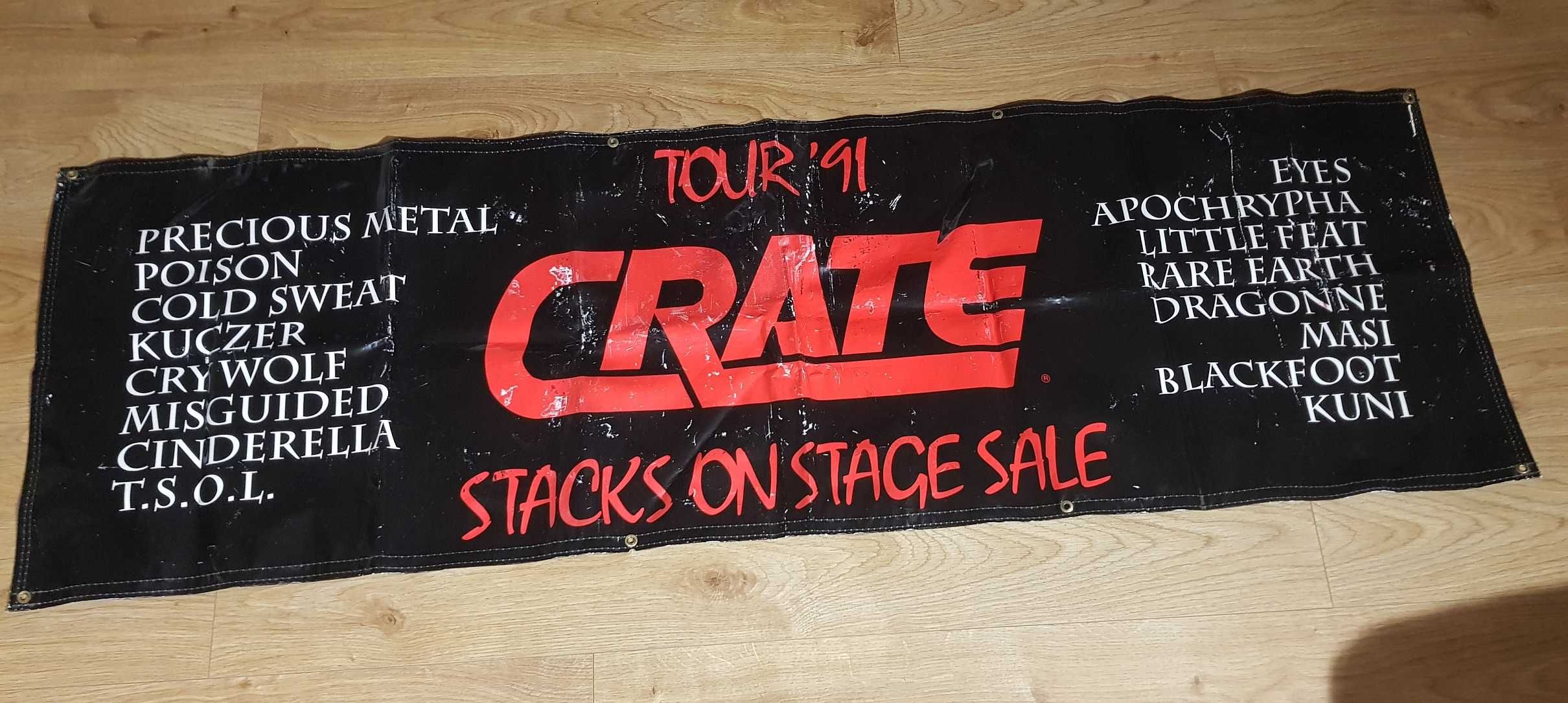 Baner Plakat CRATE amps Tour`91 zespoły Rock Metal