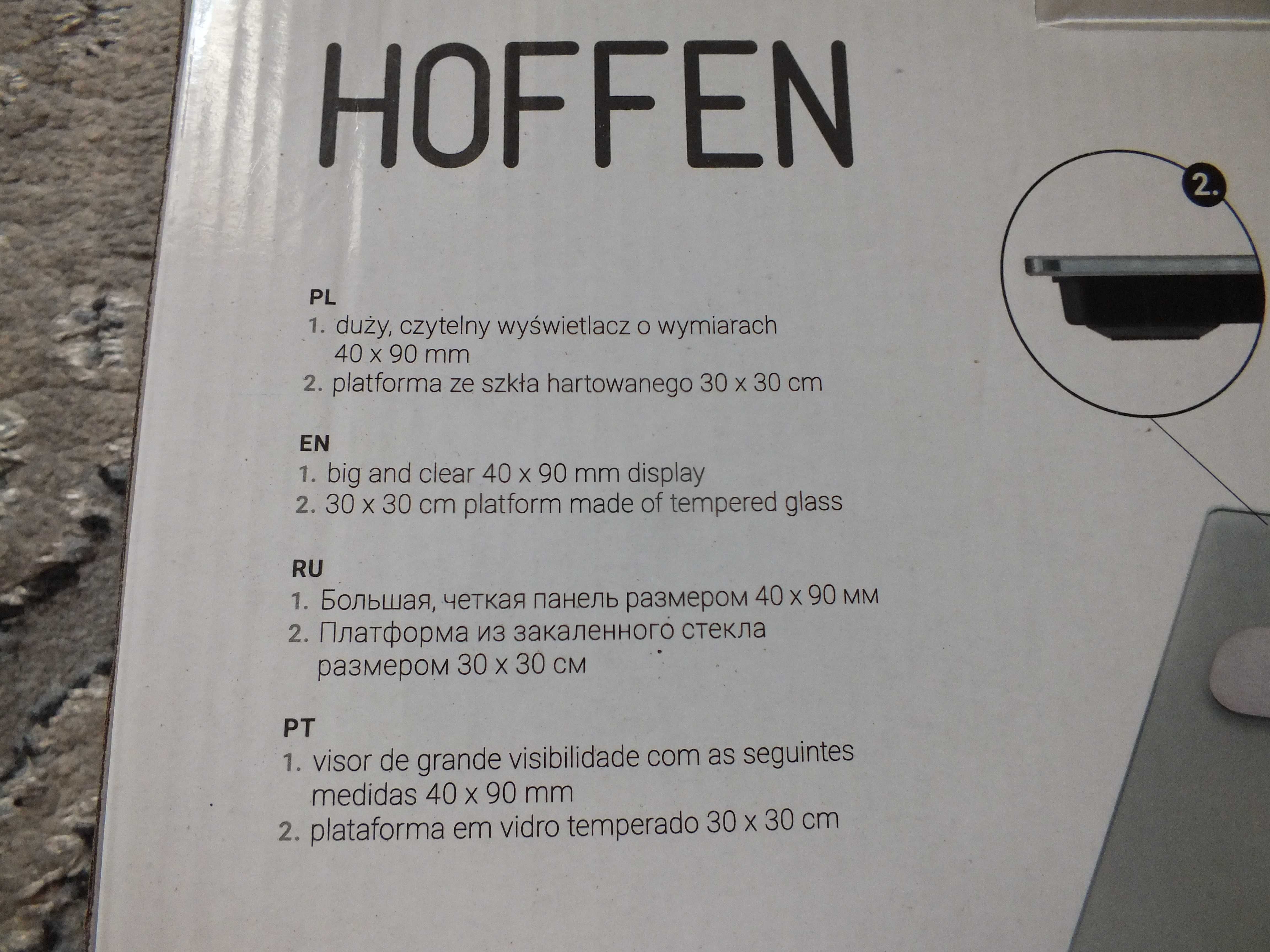 waga łazienkowa analityczna elektroniczna HOFFEN szklana 30x30cm OPIS