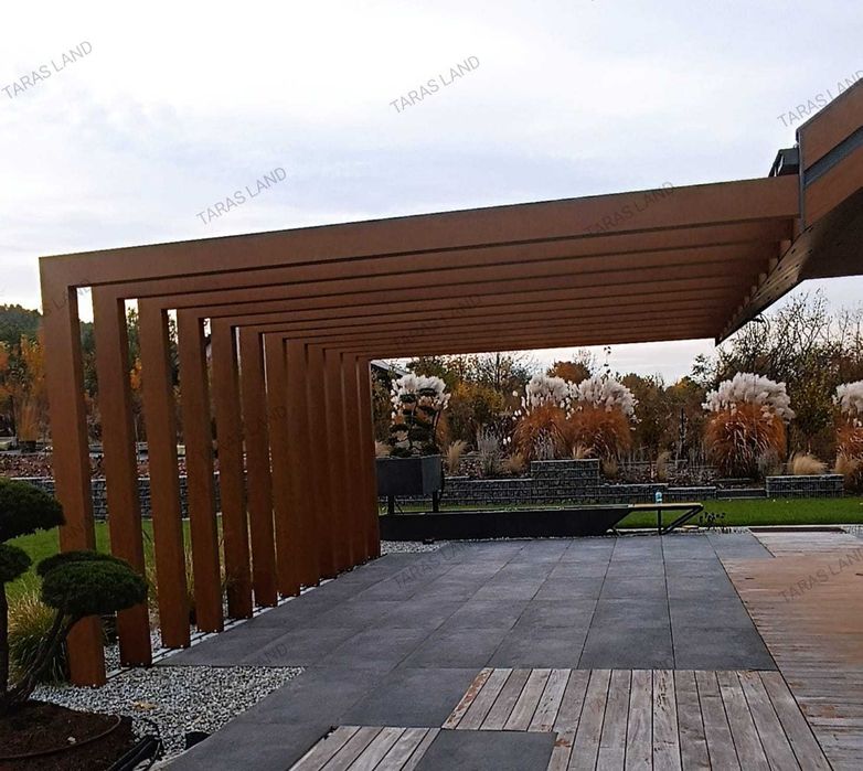 Belka elewacyjna, belka dekoracyjna, pergola, Taras Land