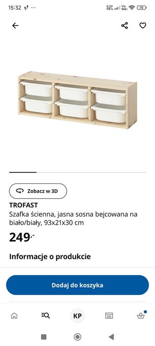 Półka wisząca trofast ikea