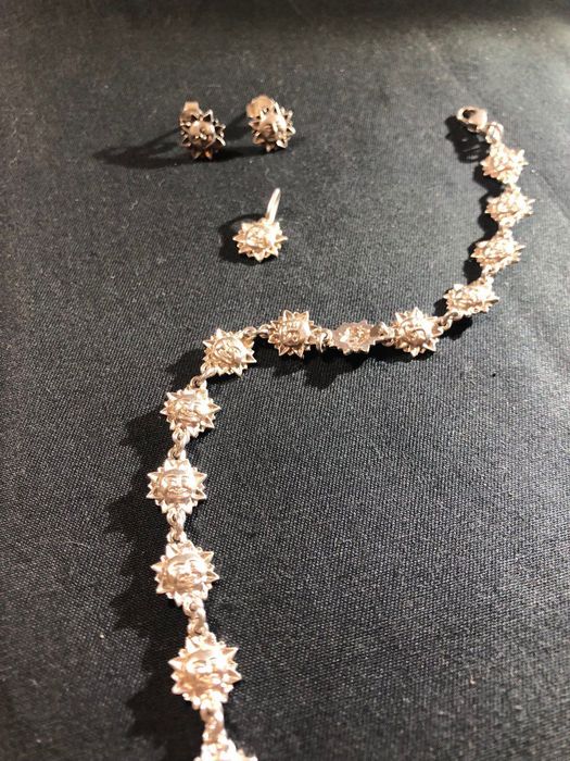 Набір срібний . Браслет та цвяшки