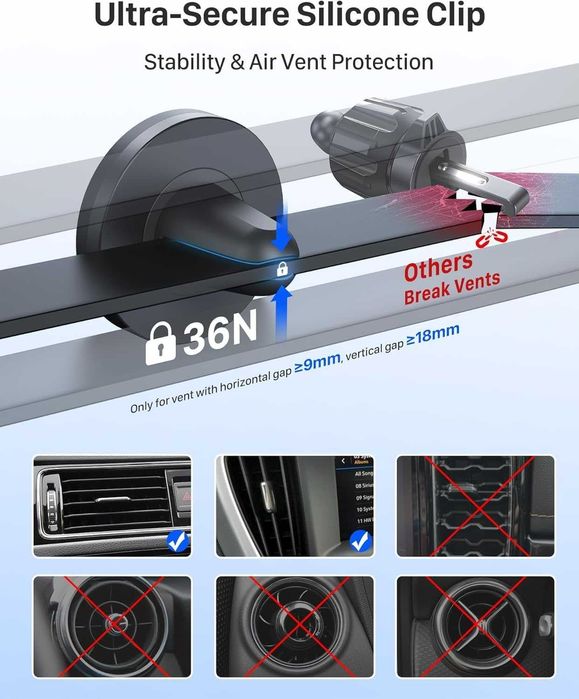 YOSH Magnetyczny Uchwyt na Telefon Samochodowy