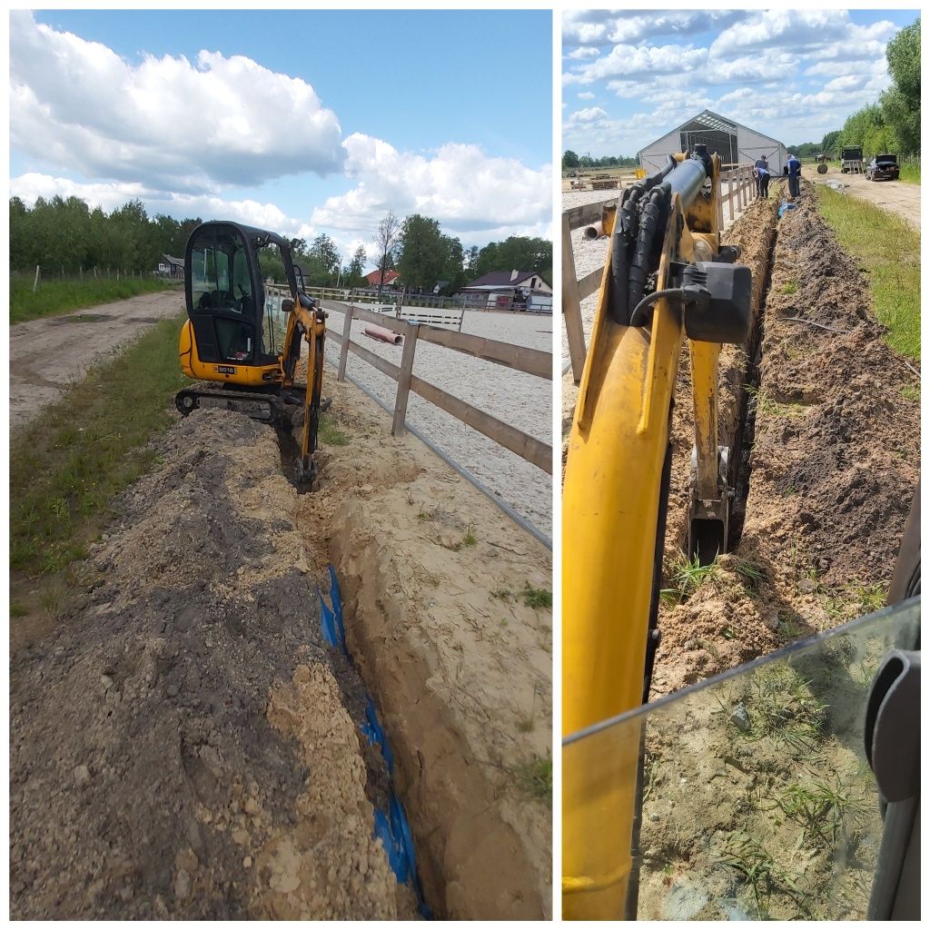 Uslugi minikoparką/ przyłącza instalacji/ogrodzenia