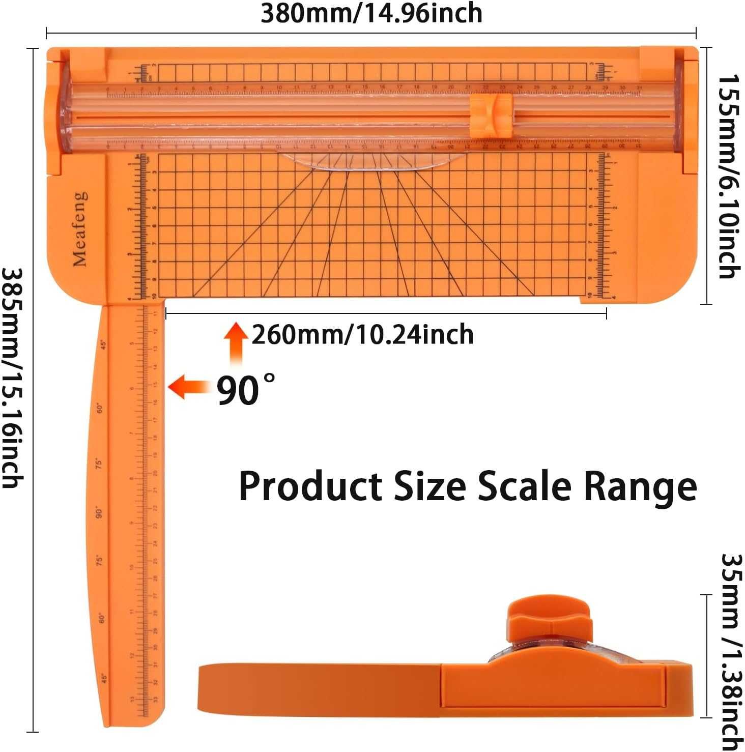 Nowa przecinarka do papieru A4 /38cm /Meafeng /pomarańczowa /4449