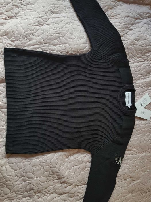 CK M Calvin Klein Jeans Monogram Sleeve Badge Sweater nowy w folii
