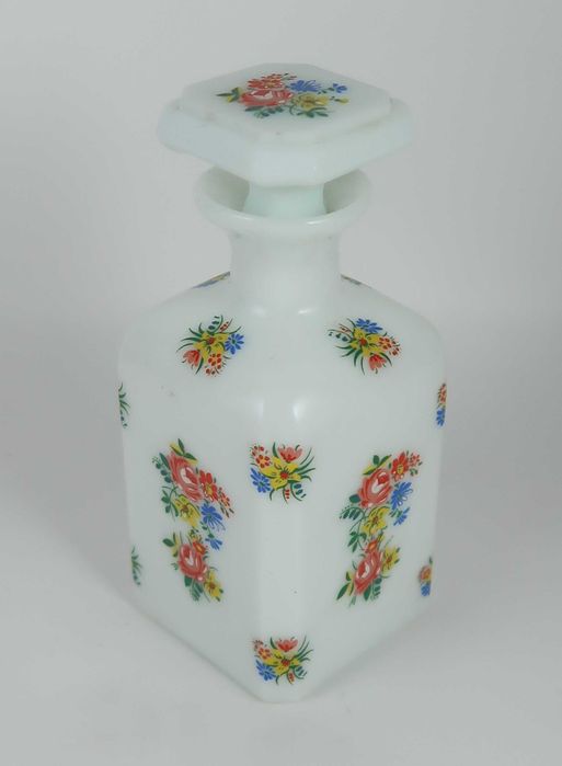 Frasco de Perfume Vintage Vidro Opalino