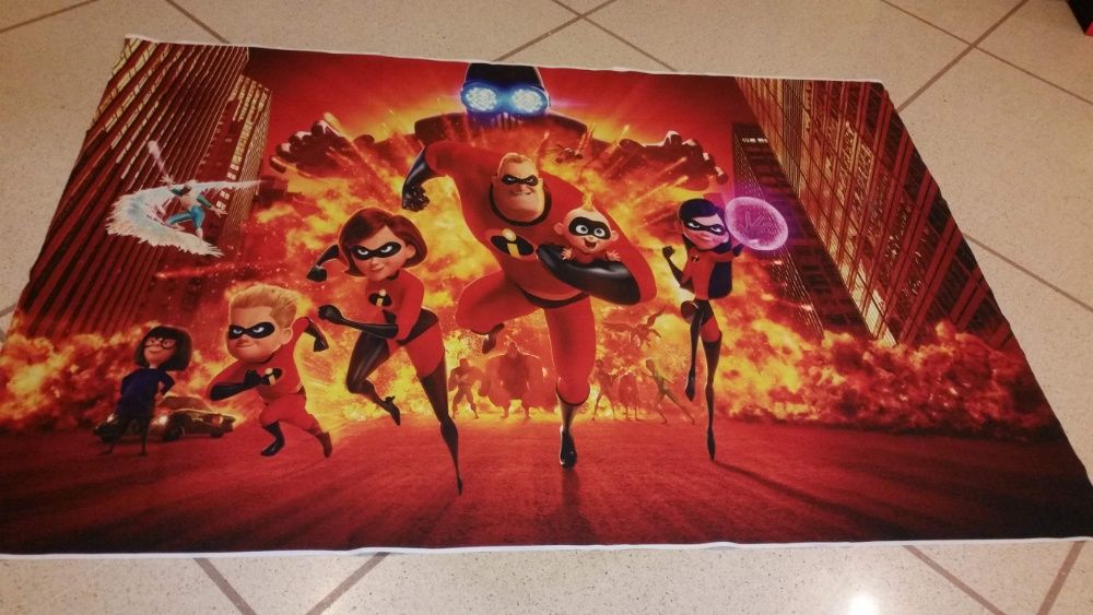 Tela em tecido os incríveis, the incredibles, festas de aniversário