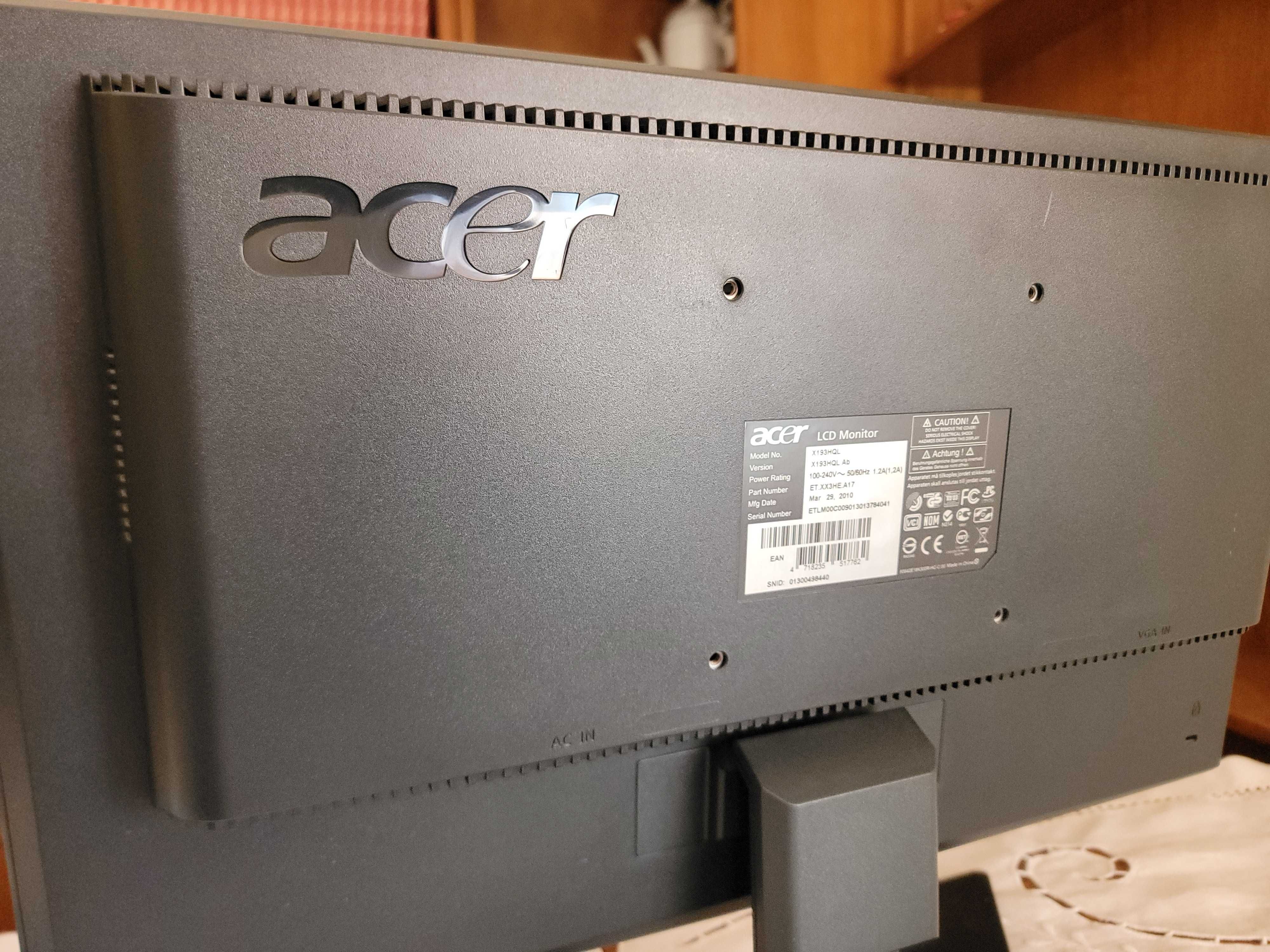 Monitor ACER X193HQL em excelente estado