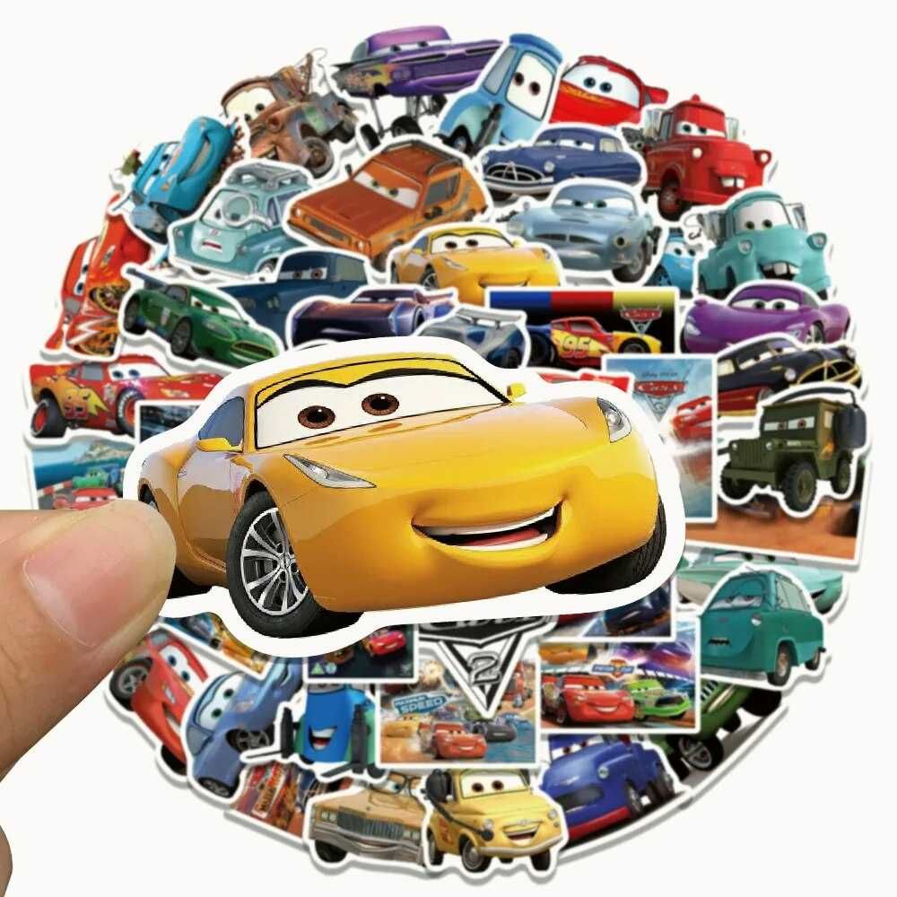 Стикеры наклейки для детей с героями мультфильма Disney Cars Тачки