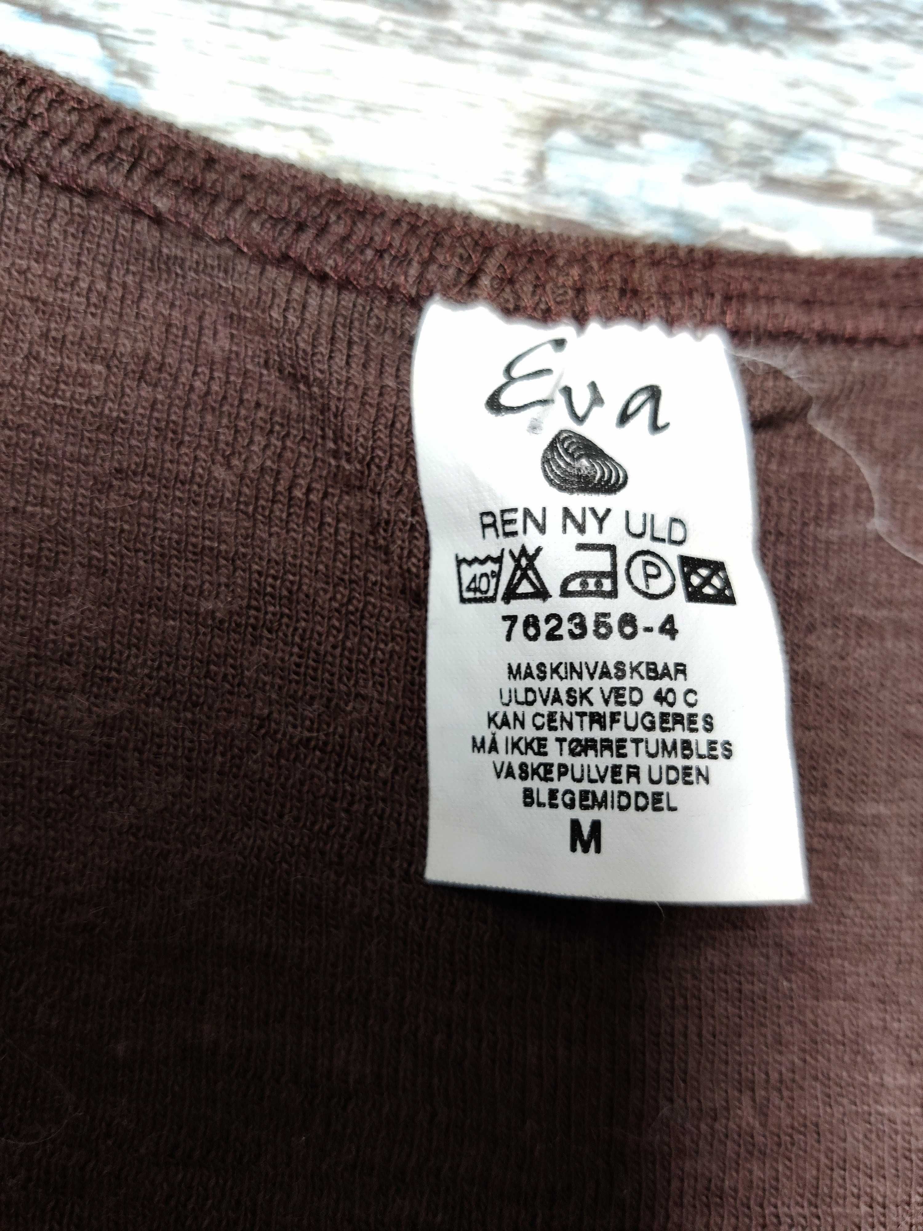 Eva czekoladowa podkoszulka z koronką 100% merino M