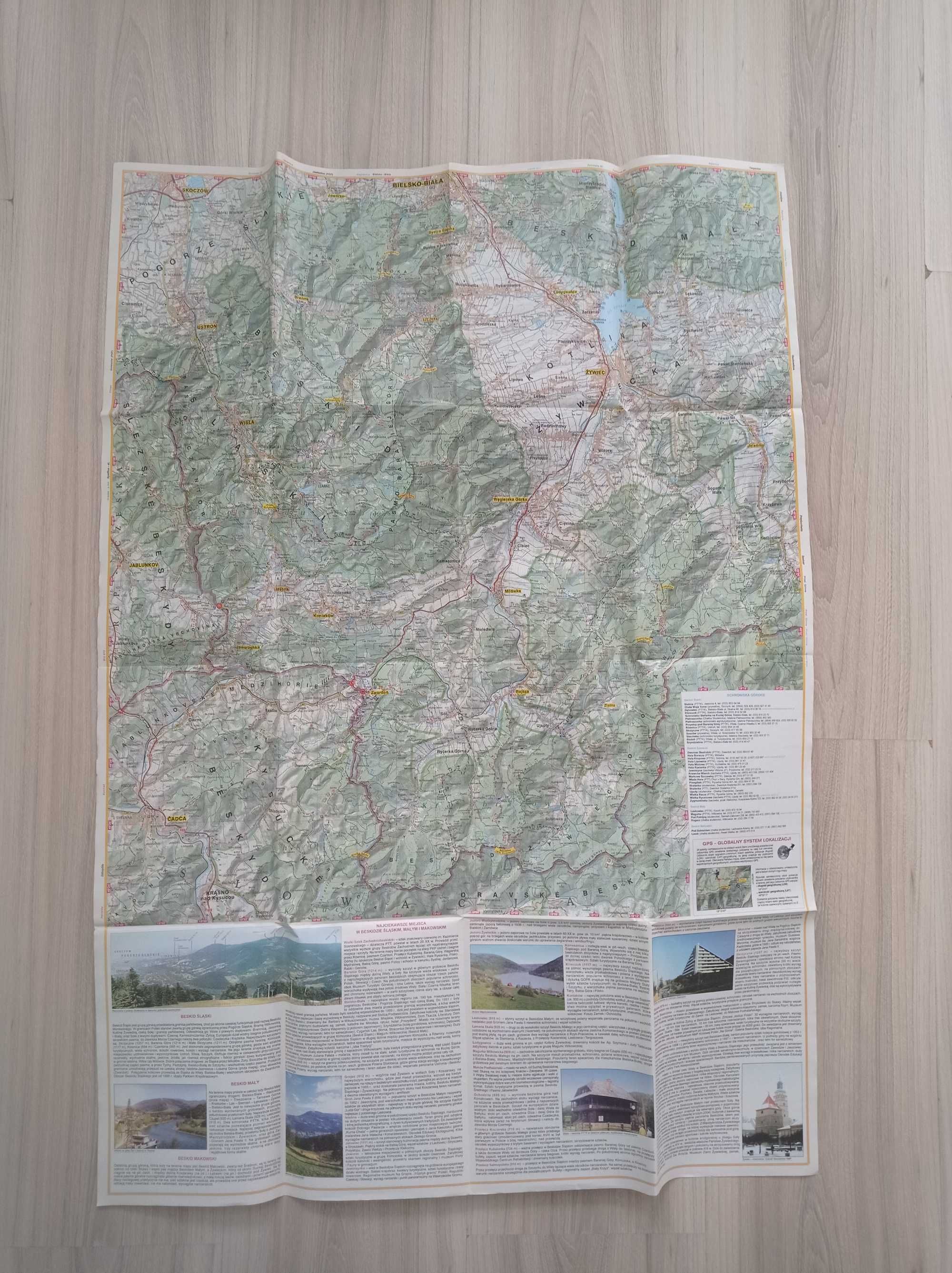 Beskid Śląski i Żywiecki, mapa turystyczna, 1:75 000