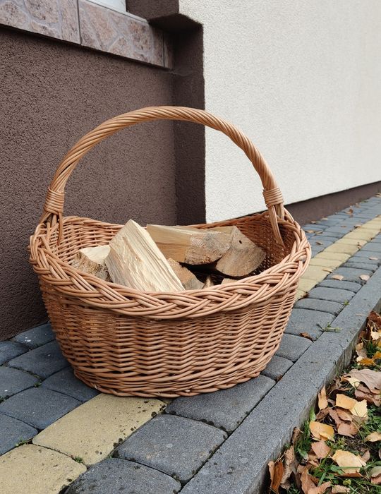 Kosz wiklinowy na drewno XXL