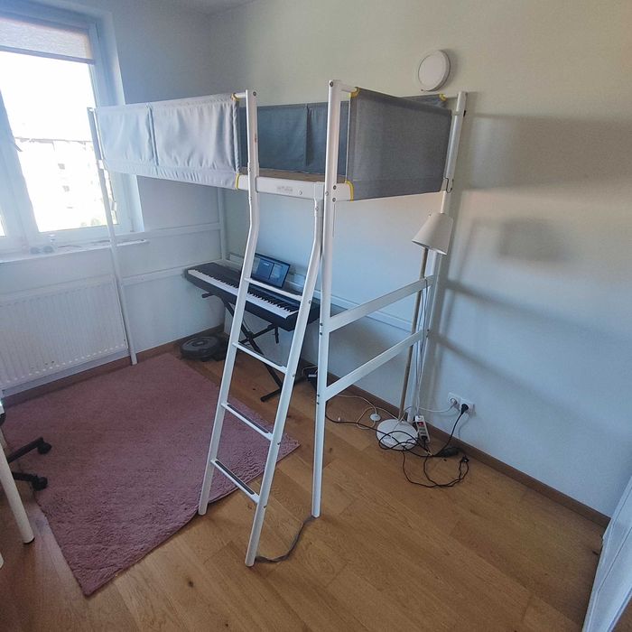 Rama łóżka na antresoli, biały/jasnoszary, 90x200 cm VITVAL Ikea.