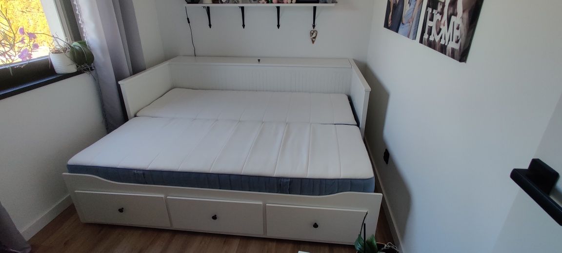Łóżko Ikea Hemnes+2 materace+pojemnik na materac