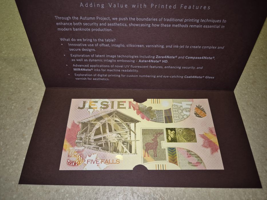 Banknot walor testowy PWPW Jesień Autumn