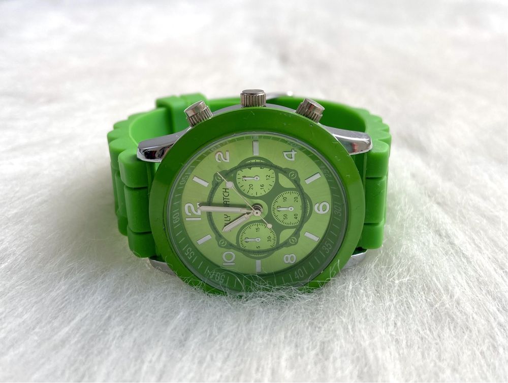 Zielony gumowy zegarek Jelly Watch (unisex)