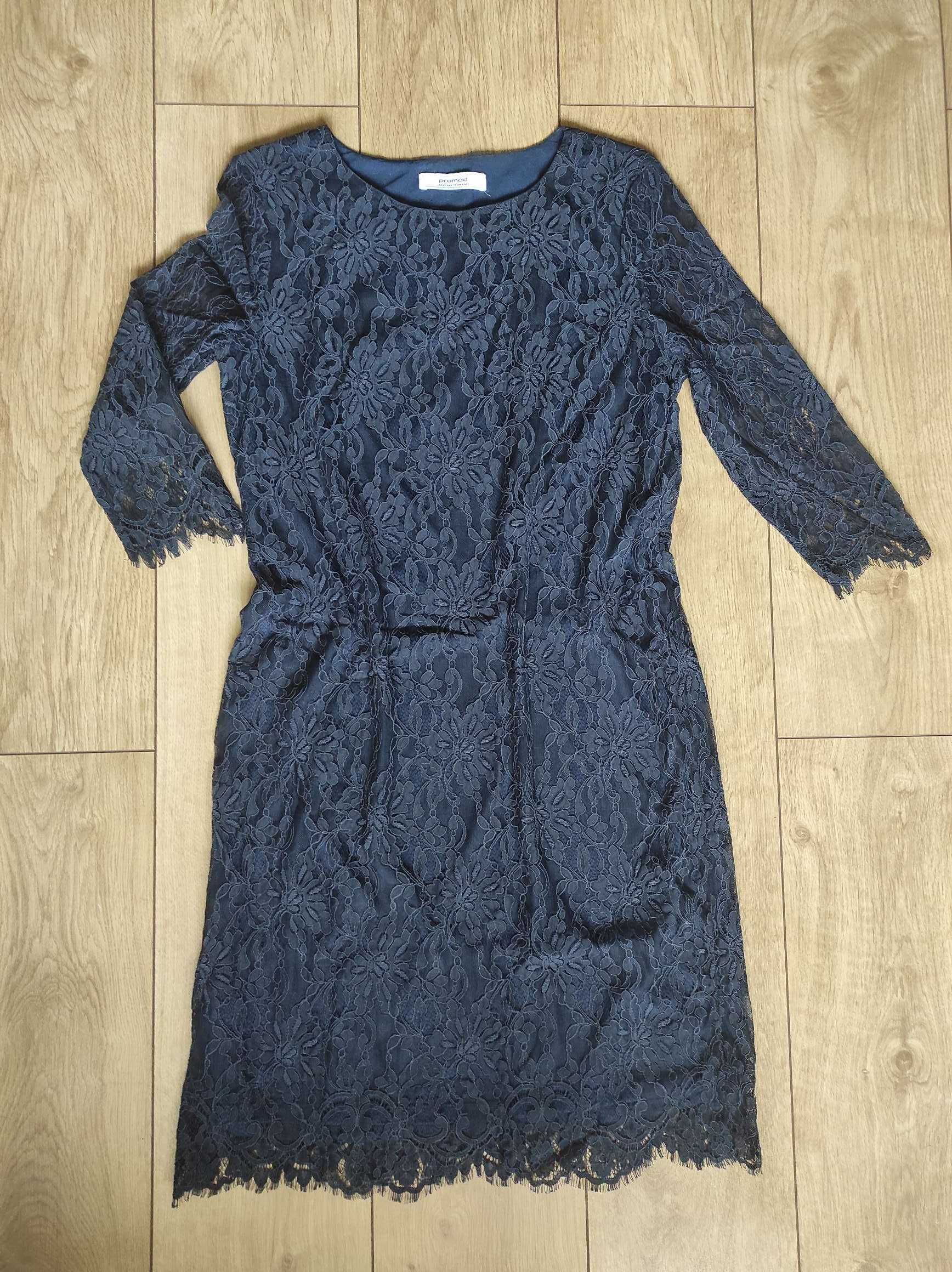 Granatowa, elegancka sukienka Promod 40
