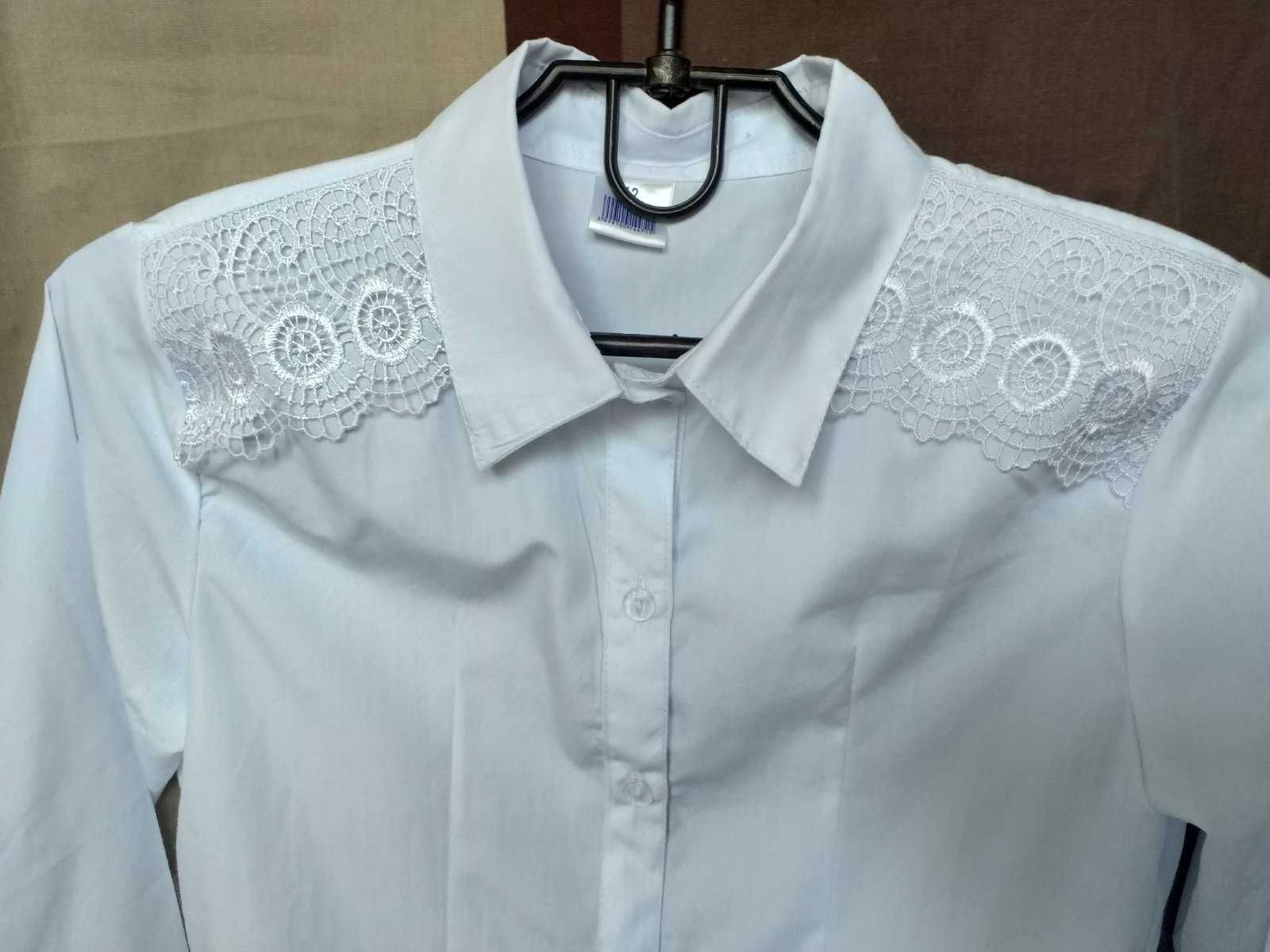Блуза белая на 146-150см новая х/б