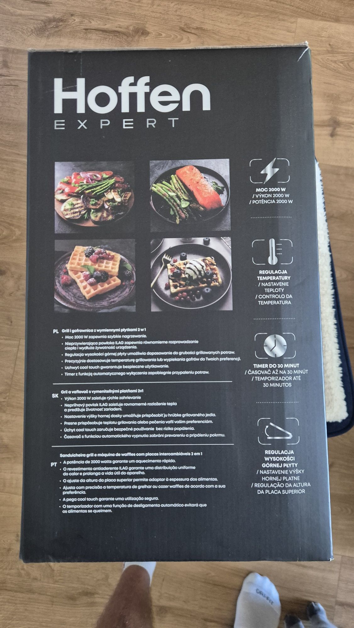Hoffen Expert Grill gofrownica 2w1 mega mocny 2000W nowy