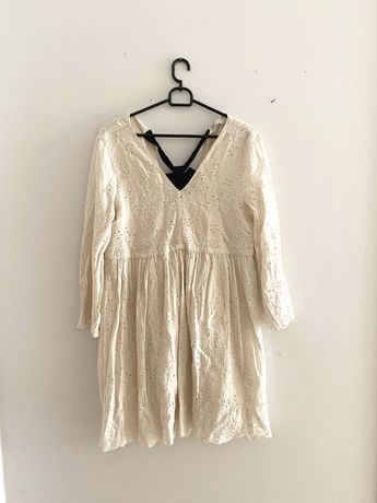 Kremowa vintage sukienka Zara 36 S