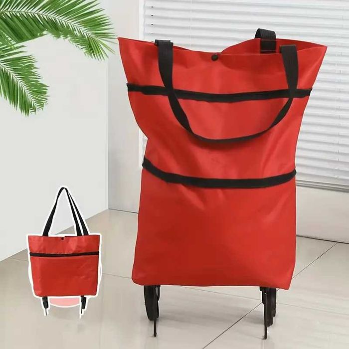 Складная портативная легкая тележка для покупок на колесах