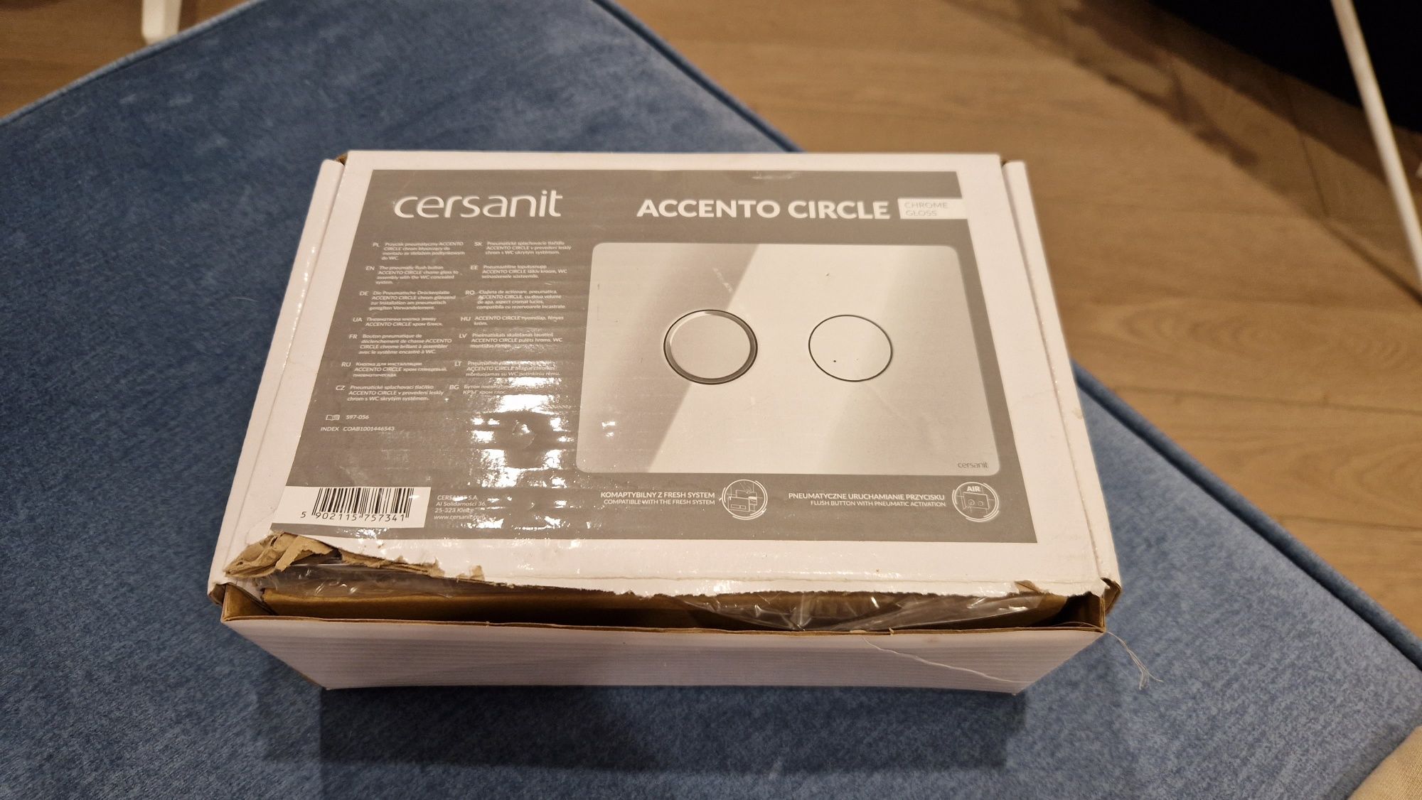Przycisk spłuczki spłukujący Cersanit Accento Circle chrome gloss NOWY