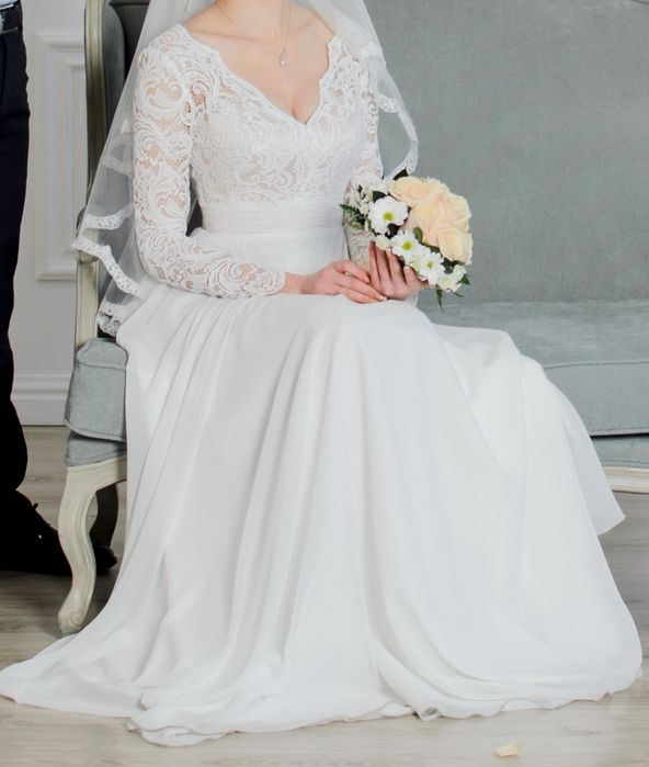 Свадебное платье цвет Айвори,весільна сукня.Реальному покупателю скидк