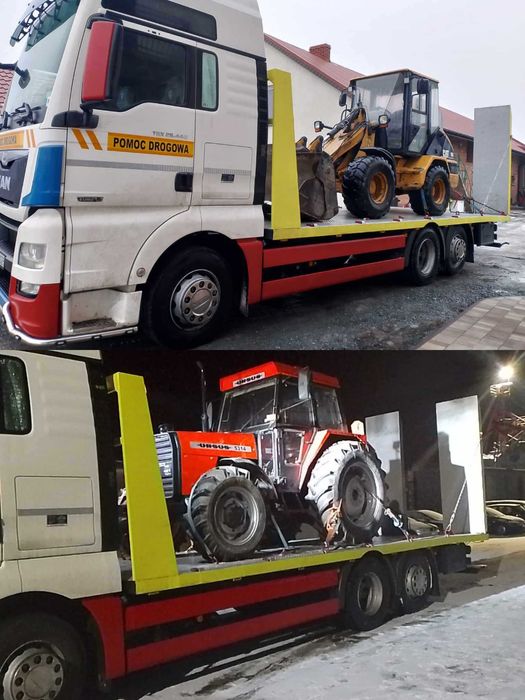 Transport Laweta do 15Ton Przyczep Ciągniki widlaki koparki Busy  24H