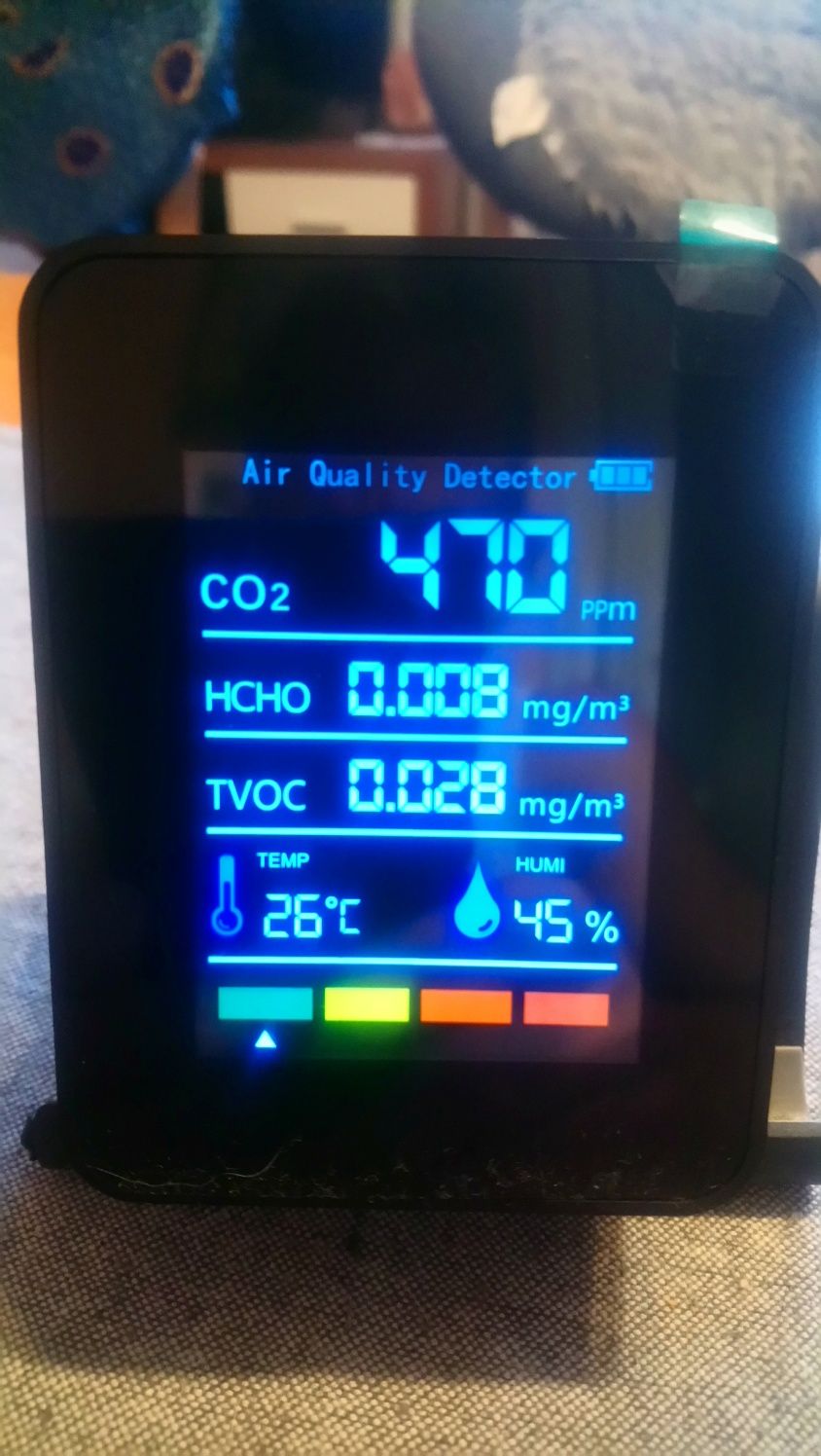 Cyfrowy miernik jakości powietrza.