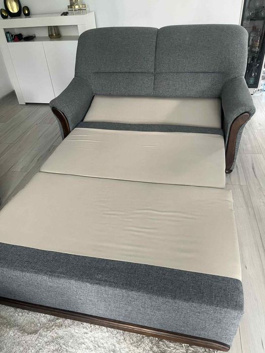 Komplet kanap kanapa z funkcją spania + pufa, sofa, sofy, pojemnik
