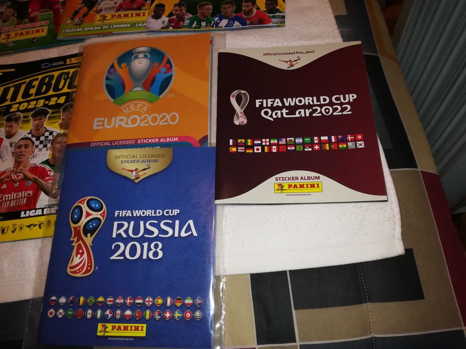 cadernetas de cromos (liga nos, bwin, betclic, europeu, mundial)