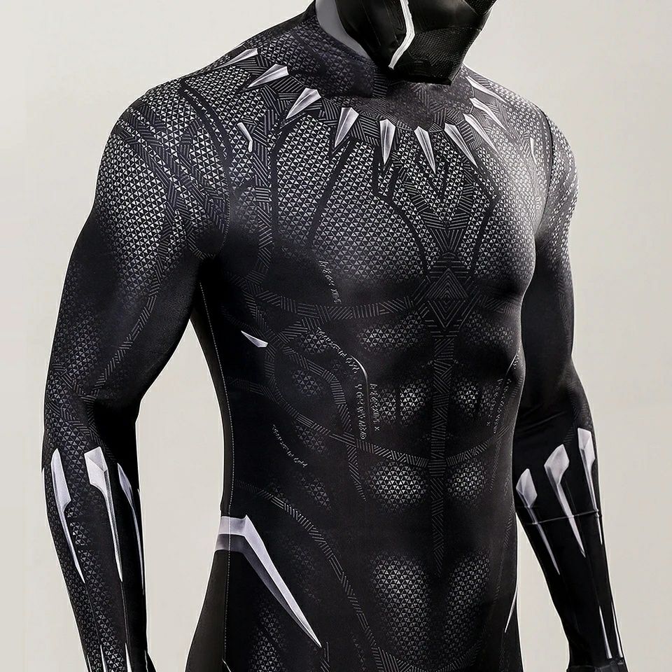 Fato e Máscara Pantera Negra Black Panther Adulto